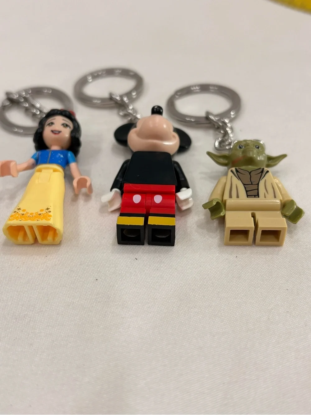 Disney LEGO Keychain Bundle Featuring Mickey Mouse, Snow White and Yoda